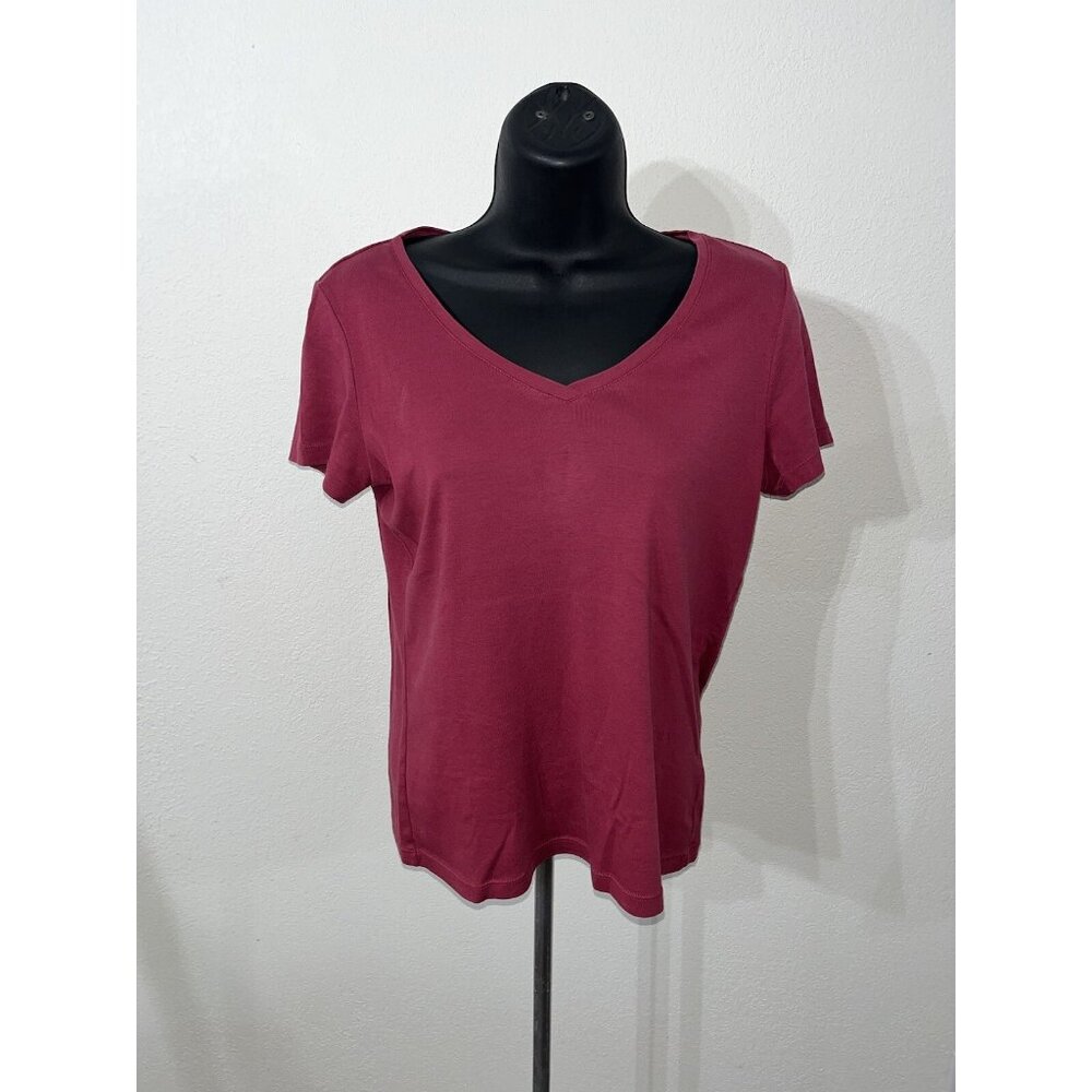 Talbots Pima Cotton Top Mauve Women Small Short Cap Sleeve ￼￼￼ ￼Cotton